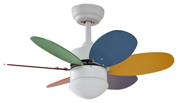 Stropni ventilator Litur s rasvjetom, tih, Ø 77 cm, E27 - Lindby Lindby, Litur, Višebojno, Dnevna soba, Drvo, Moderan