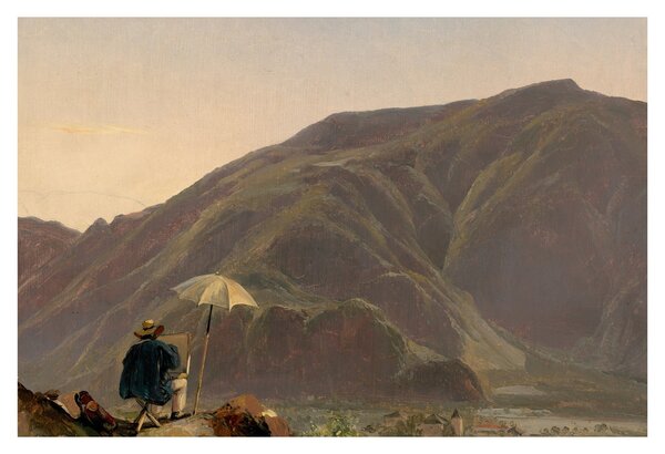 Slika - Jules Coignet, View of Bozen with a Painter, reprodukcije (90x60 cm)