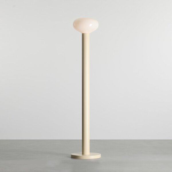 Podna lampa Flo, bež, Ø 30 cm, 1 žarulja, staklo - Aldex