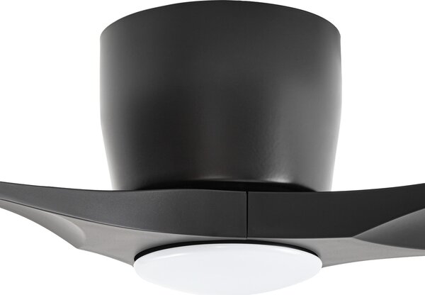 Moneno pametni LED stropni ventilator, crni, DC, Tuya - Lucande Lucande, Moneno, prigušiv, Crno, Dnevna soba, Metal, Moderan