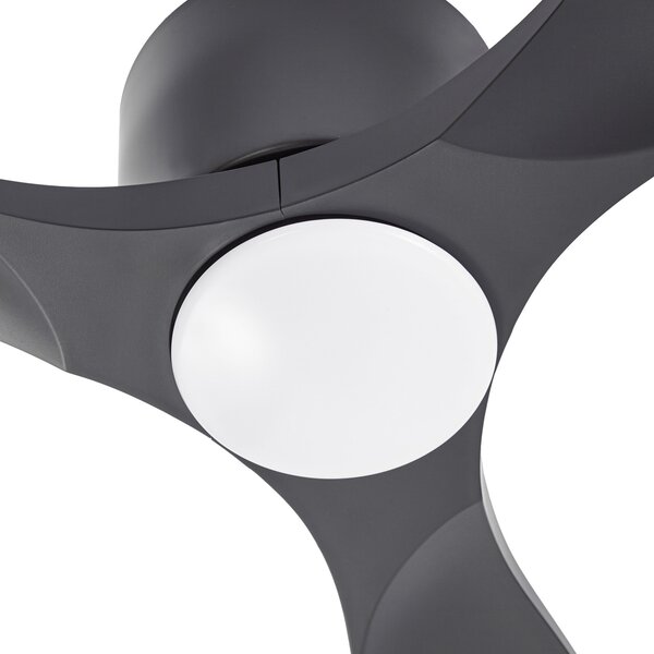 Moneno pametni LED stropni ventilator, crni, DC, Tuya - Lucande Lucande, Moneno, prigušiv, Crno, Dnevna soba, Metal, Moderan