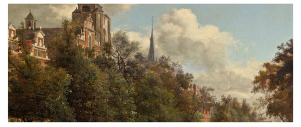 Slika - Jan van der Heyden, View Down a Dutch Canal, reprodukcije (120x50 cm)