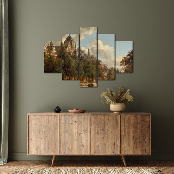 Slika - Jan van der Heyden, View Down a Dutch Canal, reprodukcije (150x105 cm)