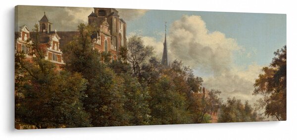 Slika - Jan van der Heyden, View Down a Dutch Canal, reprodukcije (120x50 cm)