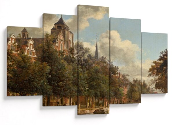 Slika - Jan van der Heyden, View Down a Dutch Canal, reprodukcije (150x105 cm)