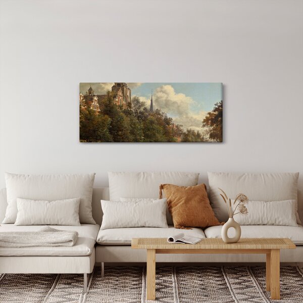 Slika - Jan van der Heyden, View Down a Dutch Canal, reprodukcije (120x50 cm)
