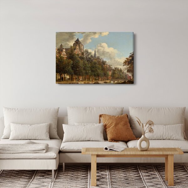Slika - Jan van der Heyden, View Down a Dutch Canal, reprodukcije (90x60 cm)