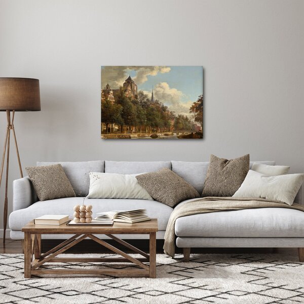Slika - Jan van der Heyden, View Down a Dutch Canal, reprodukcije (70x50 cm)