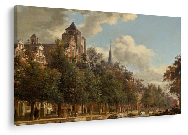 Slika - Jan van der Heyden, View Down a Dutch Canal, reprodukcije (90x60 cm)