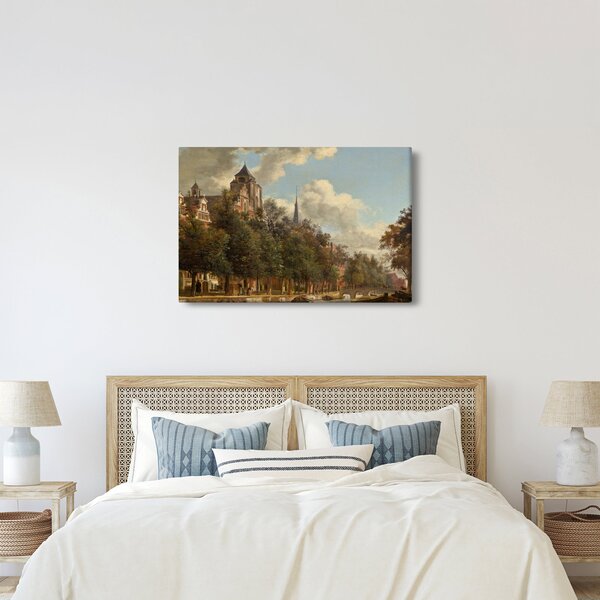 Slika - Jan van der Heyden, View Down a Dutch Canal, reprodukcije (90x60 cm)