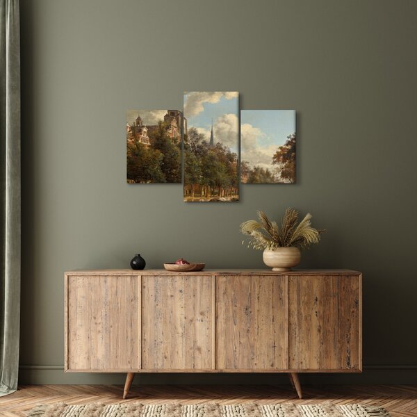 Slika - Jan van der Heyden, View Down a Dutch Canal, reprodukcije (90x60 cm)
