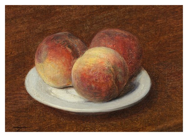 Slika - Henri Fantin-Latour, Three Peaches on a Plate, reprodukcije (70x50 cm)