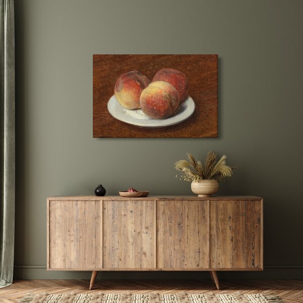 Slika - Henri Fantin-Latour, Three Peaches on a Plate, reprodukcije (90x60 cm)