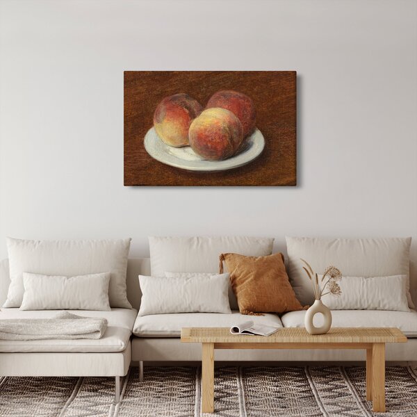 Slika - Henri Fantin-Latour, Three Peaches on a Plate, reprodukcije (90x60 cm)