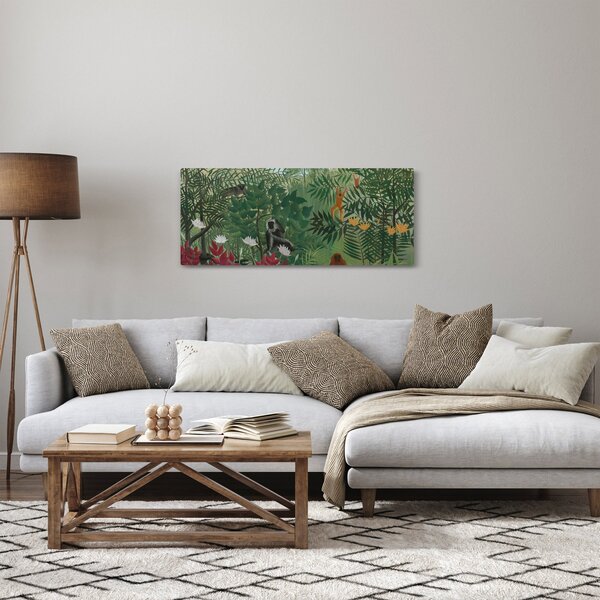 Slika - Henri Rousseau, Tropical Forest with Monkeys, reprodukcije (120x50 cm)
