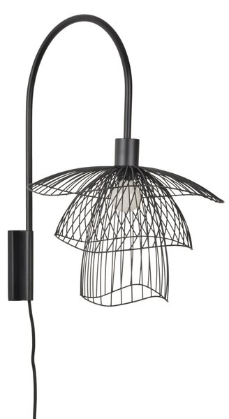 Zidne Svjetiljka Forestier, Papillon, Crno, Dnevna soba, Metal, Dizajn