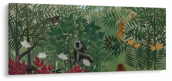 Slika - Henri Rousseau, Tropical Forest with Monkeys, reprodukcije (120x50 cm)