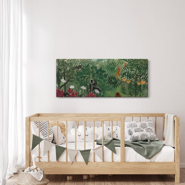 Slika - Henri Rousseau, Tropical Forest with Monkeys, reprodukcije (120x50 cm)