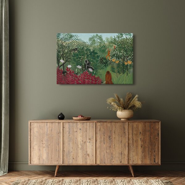 Slika - Henri Rousseau, Tropical Forest with Monkeys, reprodukcije (90x60 cm)
