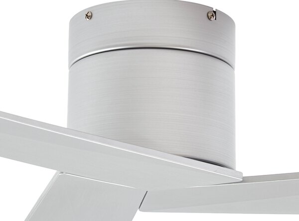 Stropni ventilator Ventoro, srebrni, metal, Ø 132 cm - Lucande Lucande, Ventoro, Metalik, Dnevna soba, Metal, Moderan