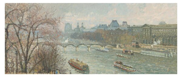 Slika - Camille Pissarro, The Louvre, Afternoon, Rainy Weather, reprodukcije (120x50 cm)