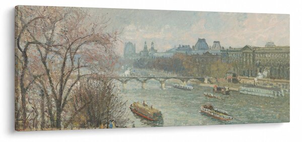 Slika - Camille Pissarro, The Louvre, Afternoon, Rainy Weather, reprodukcije (120x50 cm)