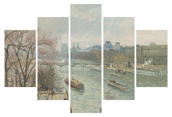 Slika - Camille Pissarro, The Louvre, Afternoon, Rainy Weather, reprodukcije (150x105 cm)