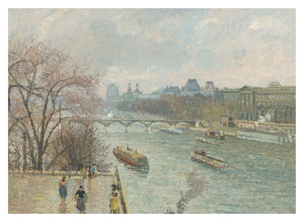 Slika - Camille Pissarro, The Louvre, Afternoon, Rainy Weather, reprodukcije (70x50 cm)