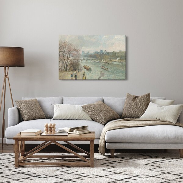 Slika - Camille Pissarro, The Louvre, Afternoon, Rainy Weather, reprodukcije (90x60 cm)