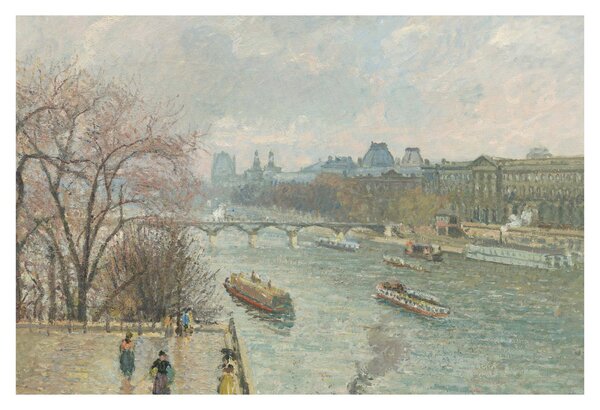 Slika - Camille Pissarro, The Louvre, Afternoon, Rainy Weather, reprodukcije (90x60 cm)