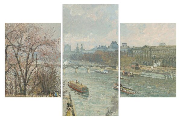 Slika - Camille Pissarro, The Louvre, Afternoon, Rainy Weather, reprodukcije (90x60 cm)