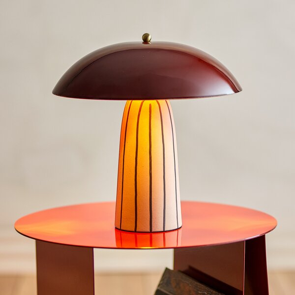 Stolne Lampa Bloomingville, Arvid, Crvena, Spavaća soba, Keramika, Skandinavski