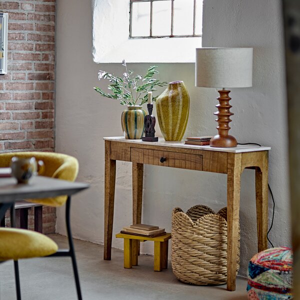 Stolne Lampa Bloomingville, Elinora, Smeđa / hrđa, Spavaća soba, Drvo, Skandinavski