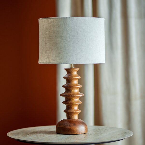 Stolne Lampa Bloomingville, Elinora, Smeđa / hrđa, Spavaća soba, Drvo, Skandinavski