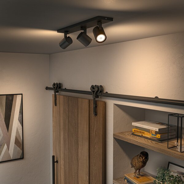 Stropne Svjetiljka Philips Hue, Philips Hue Runner, prigušiv, Crno, Dnevna soba, Aluminij, Moderan