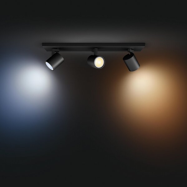 Stropne Svjetiljka Philips Hue, Philips Hue Runner, prigušiv, Crno, Dnevna soba, Aluminij, Moderan