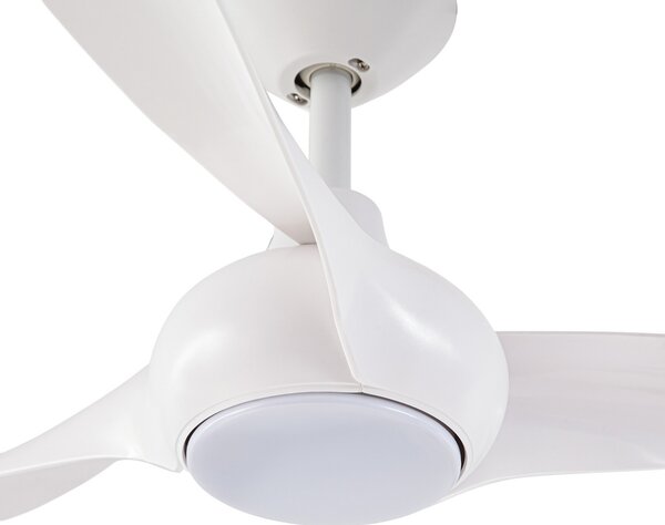 LED stropni ventilator Briya, CCT, prigušiv, Ø 116 cm, bijeli - Lindby Lindby, Briya, prigušiv, Bijela, Dnevna soba, Plastika, Moderan