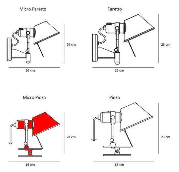 Tolomeo MICRO Pinza Zidna lampa Narančasta - Artemide