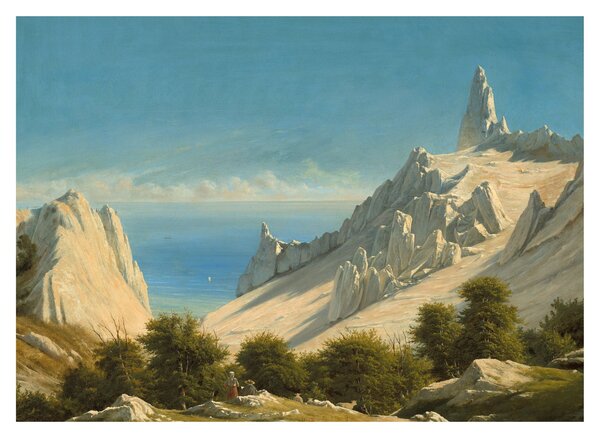 Slika - Georg Emil Libert, View of Sommerspiret, the Cliffs of Møn, reprodukcije (70x50 cm)