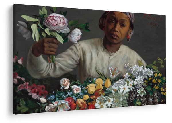 Slika - Frédéric Bazille, Young Woman with Peonies, reprodukcije (90x60 cm)