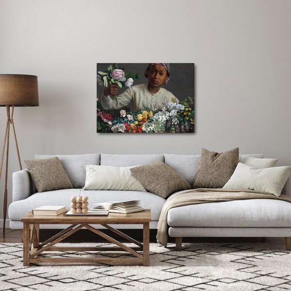 Slika - Frédéric Bazille, Young Woman with Peonies, reprodukcije (70x50 cm)