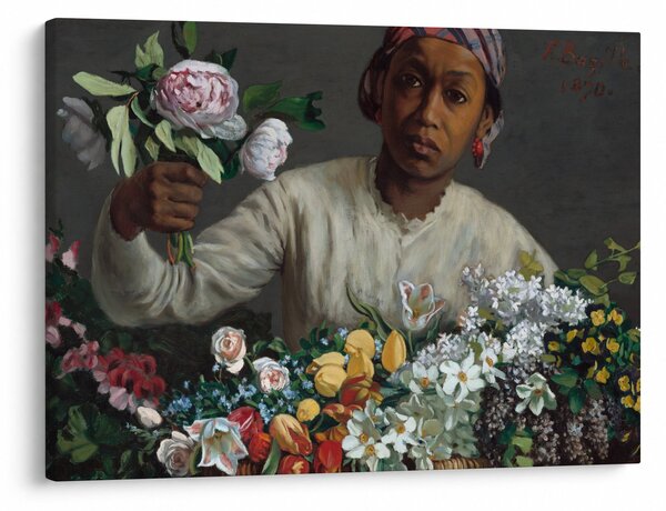Slika - Frédéric Bazille, Young Woman with Peonies, reprodukcije (70x50 cm)