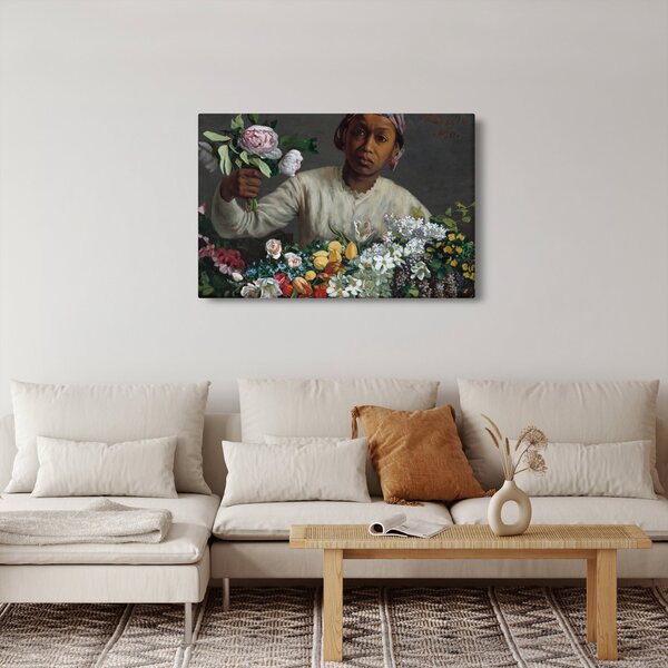 Slika - Frédéric Bazille, Young Woman with Peonies, reprodukcije (90x60 cm)