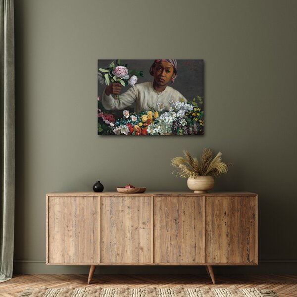 Slika - Frédéric Bazille, Young Woman with Peonies, reprodukcije (70x50 cm)