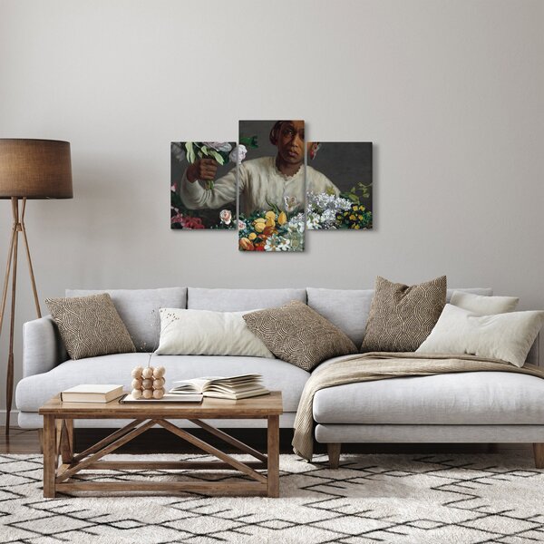 Slika - Frédéric Bazille, Young Woman with Peonies, reprodukcije (90x60 cm)