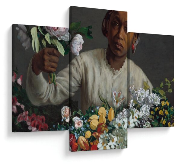 Slika - Frédéric Bazille, Young Woman with Peonies, reprodukcije (90x60 cm)