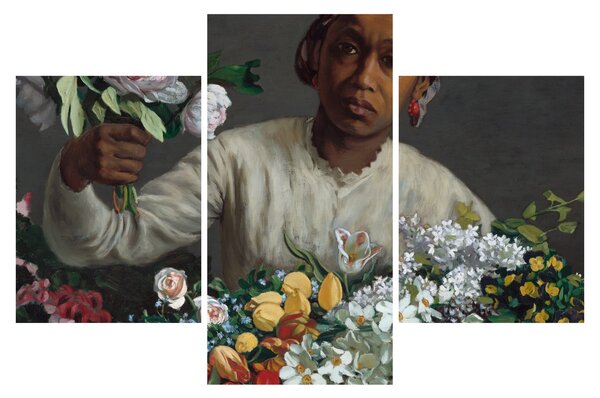 Slika - Frédéric Bazille, Young Woman with Peonies, reprodukcije (90x60 cm)