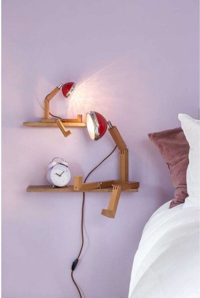 Stolne Lampa MR. WATTSON, Drvo, Dnevna soba, Drvo, Vintage