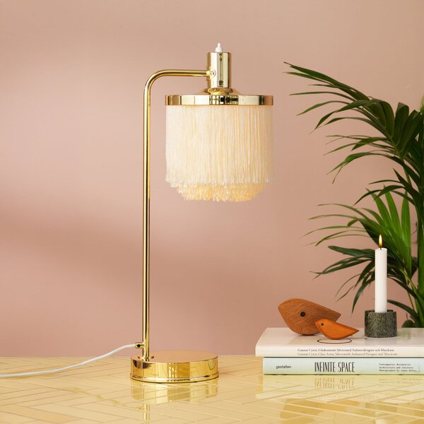 Stolne Lampa Warm Nordic, Fringe, Bež, Dnevna soba, Metal, Vintage