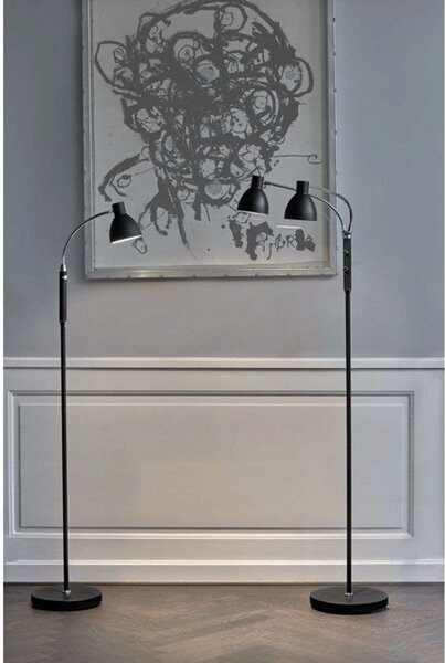 Podne Lampa Halo Design, Crno, Dnevna soba, Metal